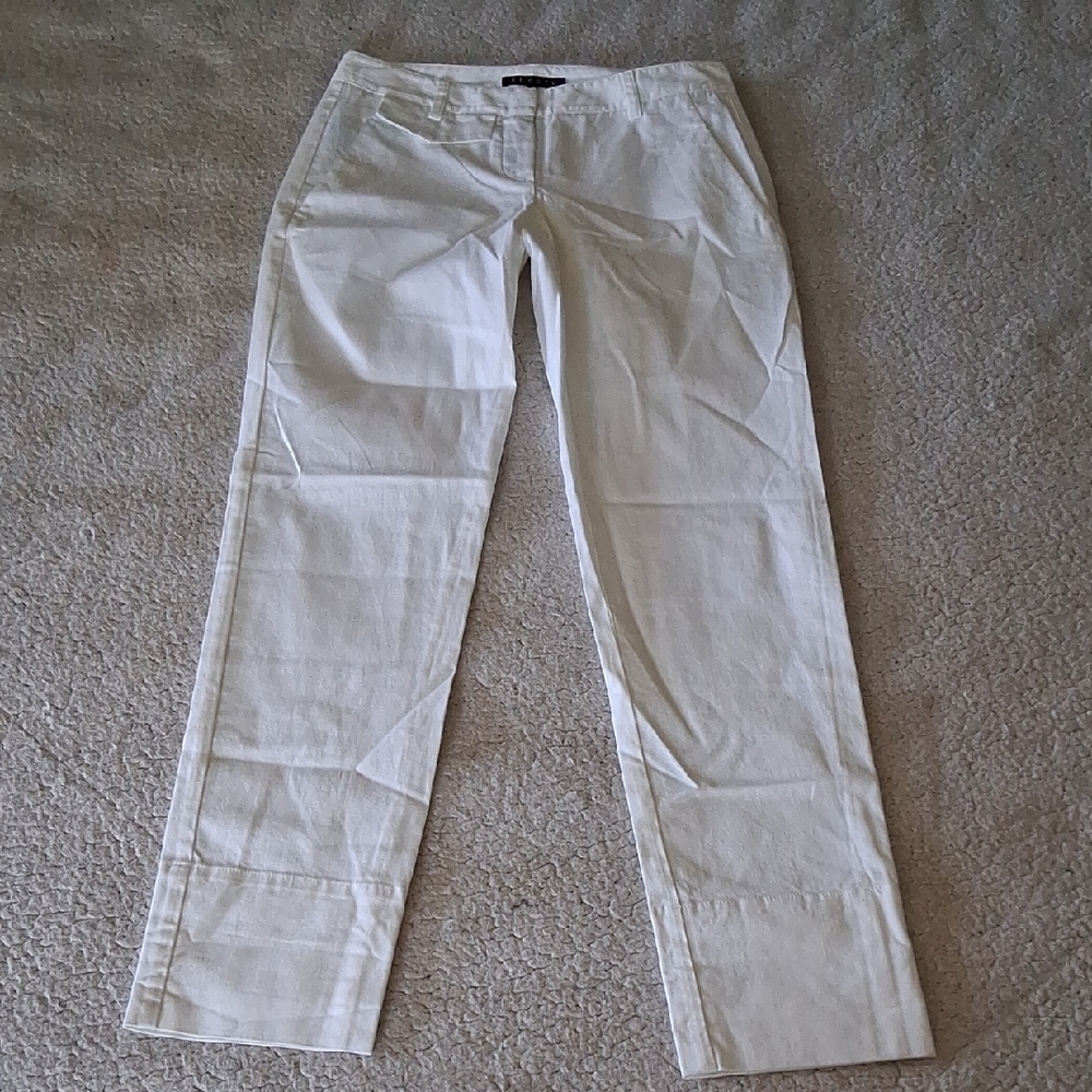 New Theory Women's White Straight Leg Trousers